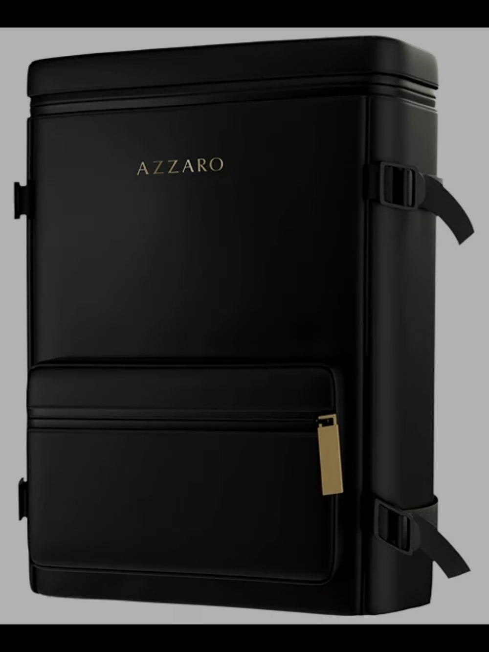 Azzaro Black Travel Backpack with Gold Hardware